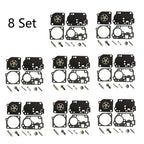 Set of 8 Carburetor Overhaul Kits for Homelite C1U-W32 C1U-W32A, Zama RB-142