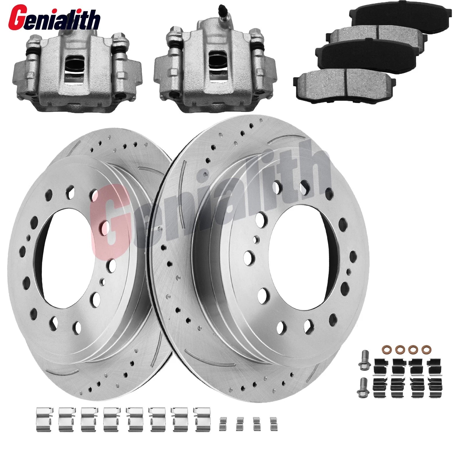 Rear Drilled Brake Rotor Pads Caliper for Toyota FJ Cruiser (2007–2009)