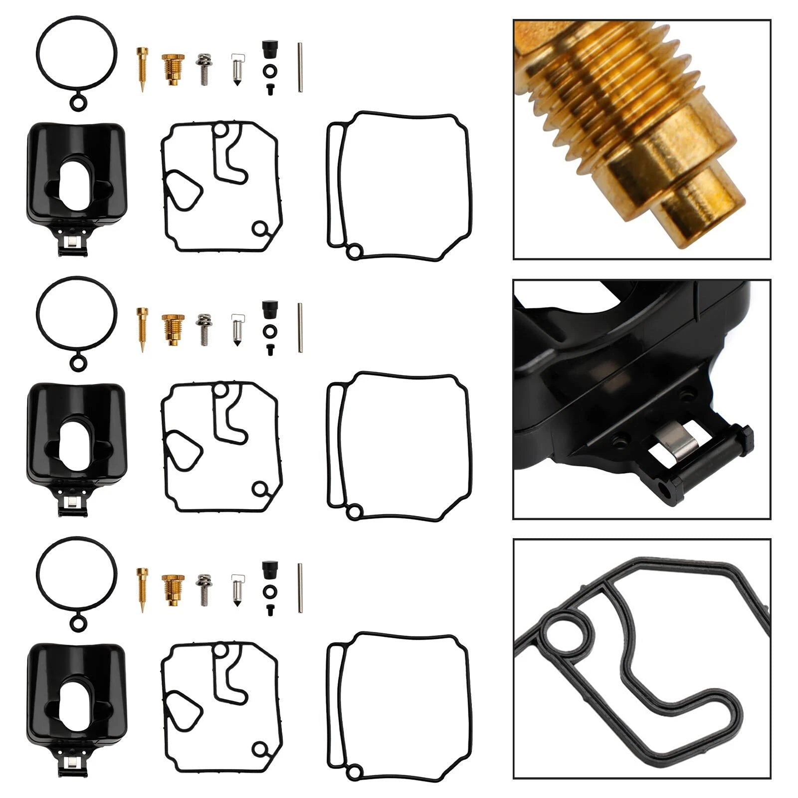 3X Carburetor Rebuild Kit for Yamaha 2 Stroke 40HP 50HP Outboard Motor