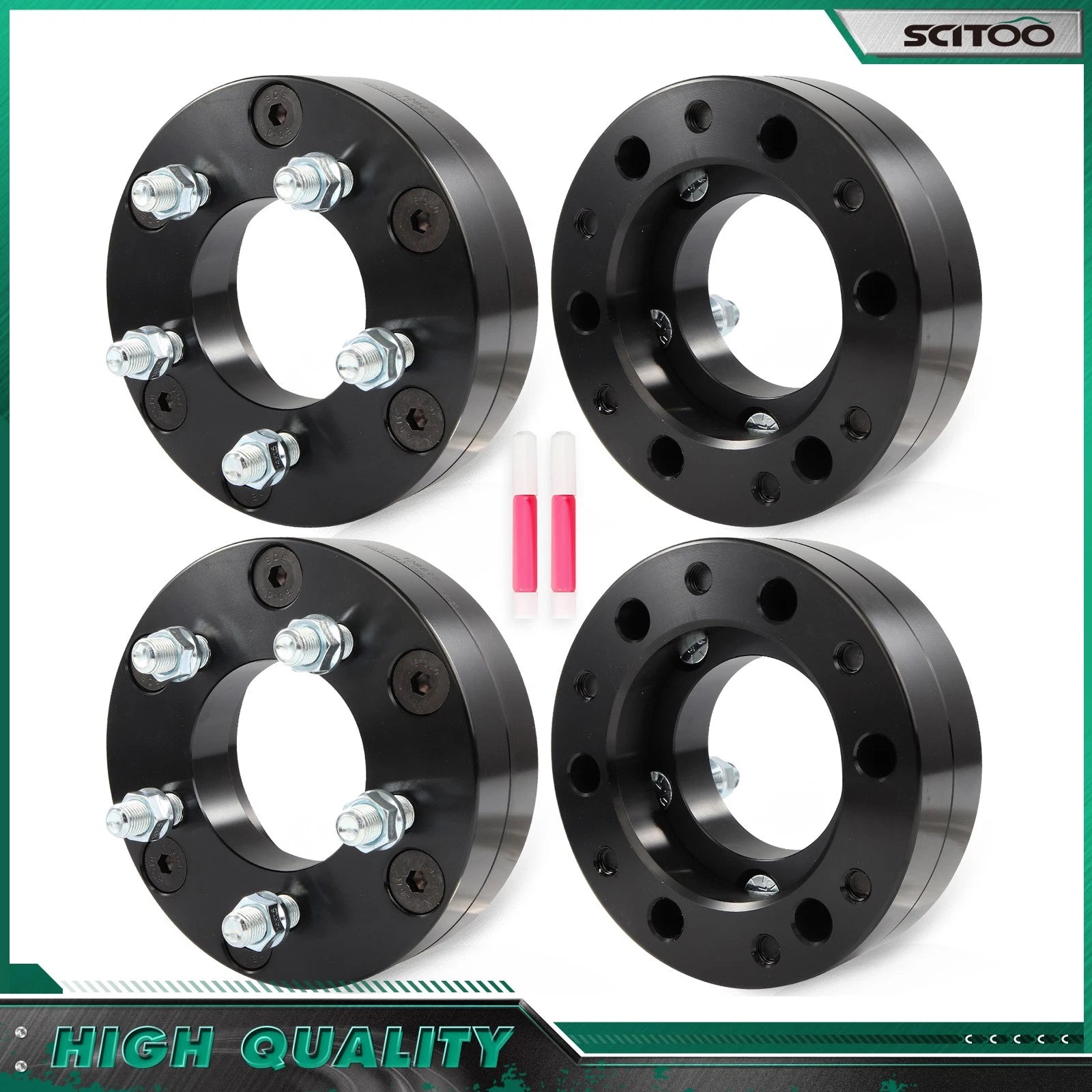 Set of 4 Wheel Adapters 6x5.5 to 5x4.5 M14x1.5 for Chevy Silverado 1500 (1999–2025)