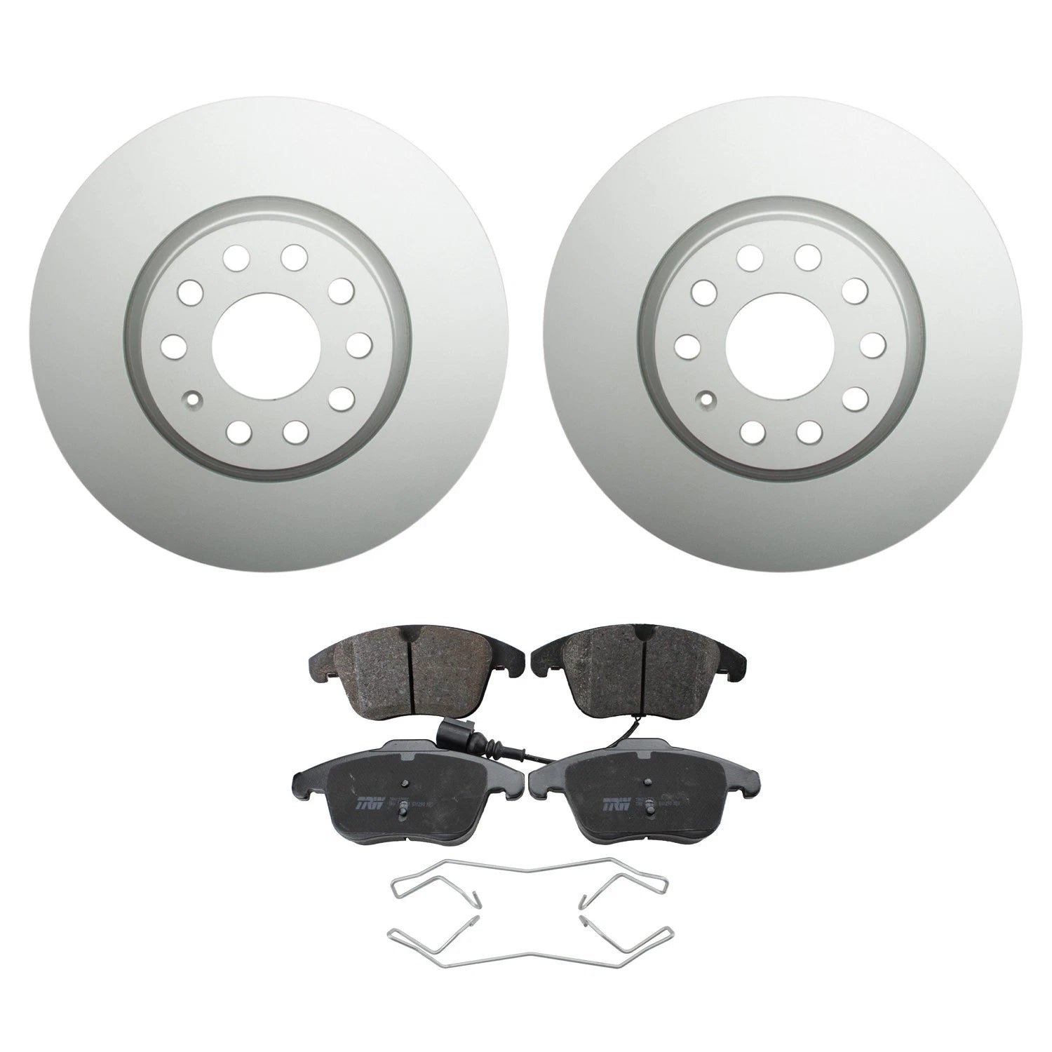 Hella Front Rotors & TRW Pro Low-Met Disc Brake Pads Kit for Q3 Passat Tiguan (2011–2021)