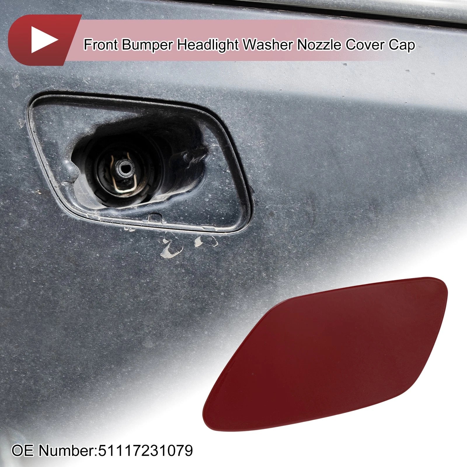 Bumper Trim Nozzle Cover No. 51117231079 for BMW Z4 (2009–2016) Dark Red