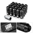 20Pcs M12x1.5 Open End Knurled Acorn Lug Nuts for Universal Fit (Black)