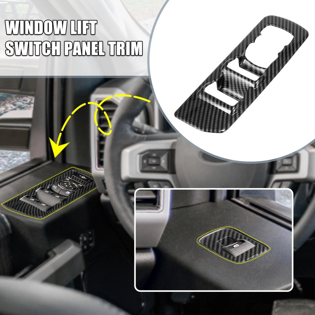 Set of 4 Window Lift Switch Panel Trim Covers for Ford F150 (2015–2018)