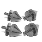 Set of 4 Gun Metal Bumper/Fender/Trunk Spike Quick Release Fasteners + Washers