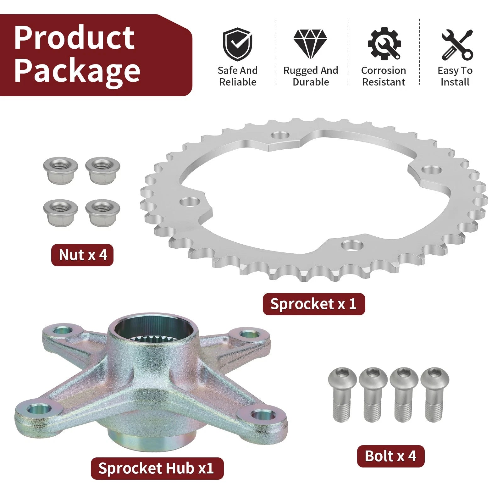 38T Rear Sprocket Hub Set for Yamaha Raptor 250 350 (2004–2013)