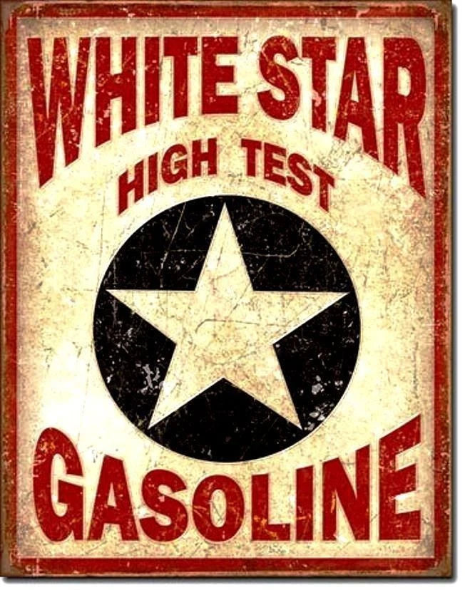 Vintage Replica Tin Metal Sign for White Star Gas Station (1999)