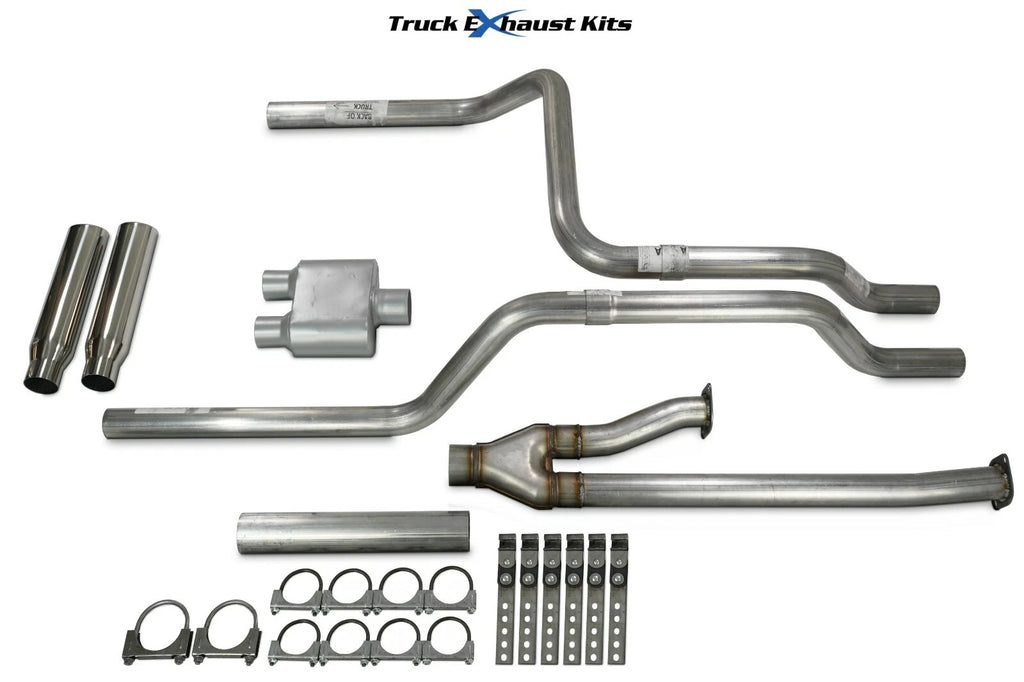 2.5" Dual Exhaust Kit for Toyota Tundra (2014–2021) 1 Chamber Rear Rolled Tip