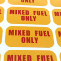 Mixed Fuel Only Sticker for Outdoor Power Equipment (2x1 inch)