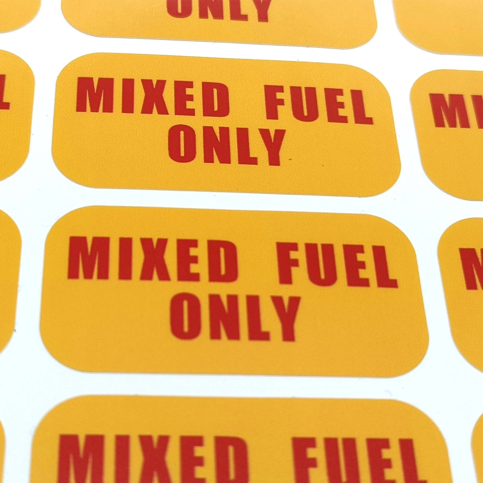 Mixed Fuel Only Sticker for Outdoor Power Equipment (2x1 inch)