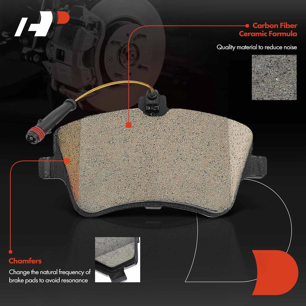 Set of 4 Front Ceramic Brake Pads for Mercedes-Benz W203 C230 C320 C350 (2000–2007)