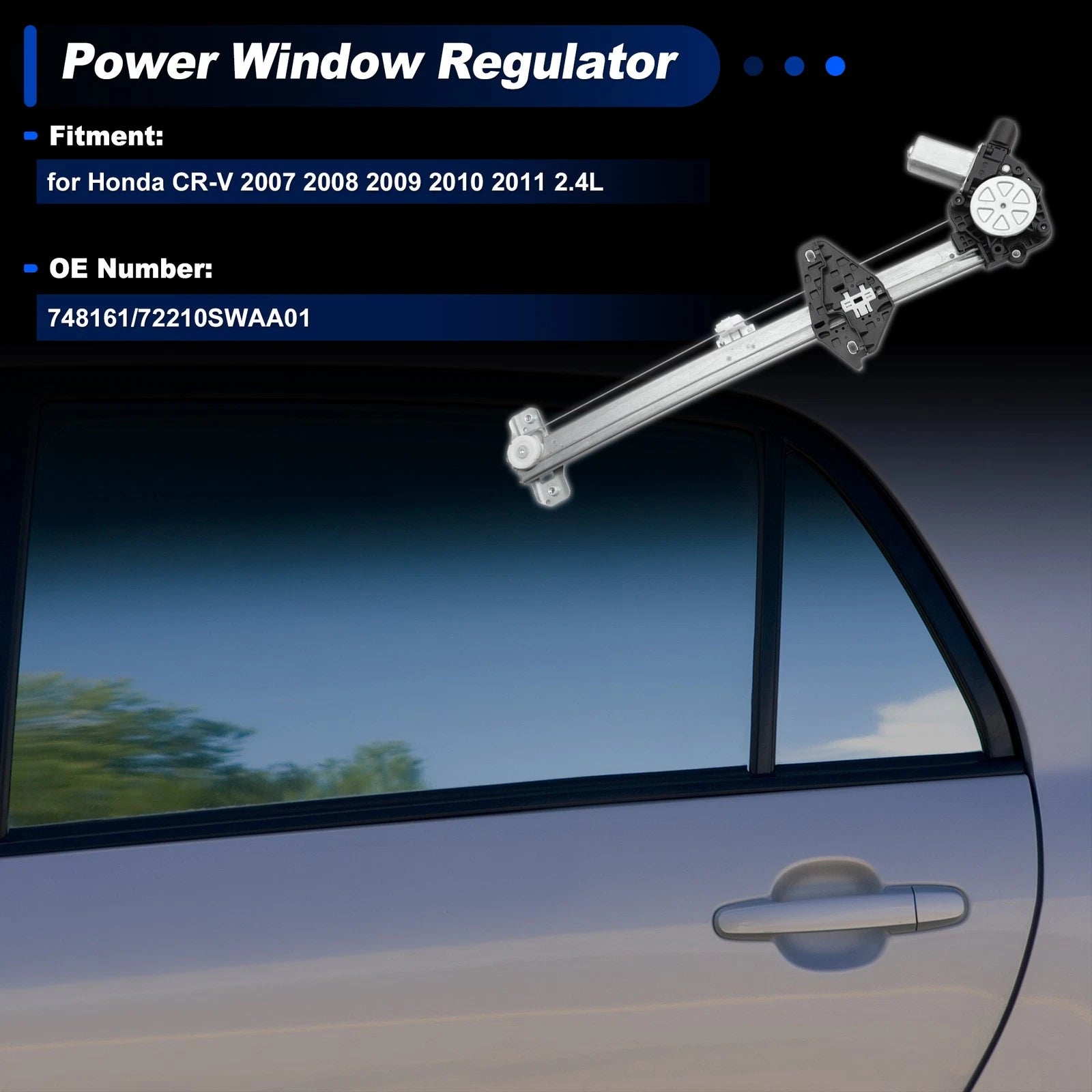 Front Right Power Window Regulator with Motor for Honda CR-V (2007–2011) No.748161