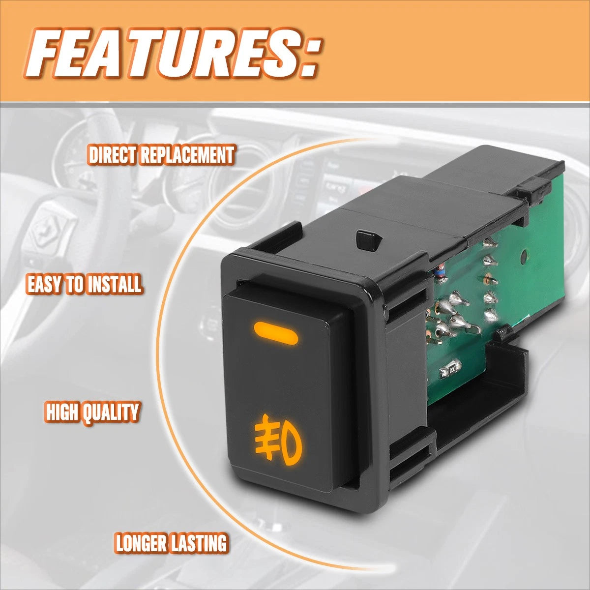 Fog Light Switch with Wiring Harness for Altima/Sentra/Rogue (2013–2021)