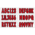 Boat registration decals A-Z Letters & 0-9 Numbers Red (2023)