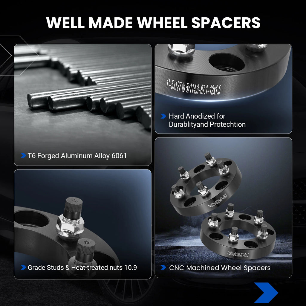 Wheel Spacers Adapters 1" for Jeep Dodge (2013-2019)