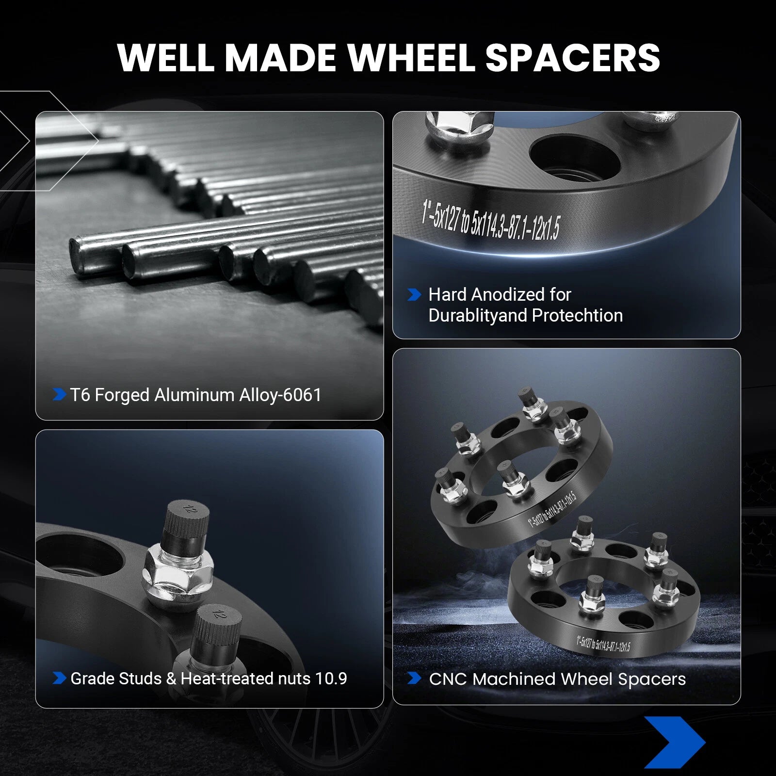 Wheel Spacers Adapters 1" for Jeep Dodge (2013-2019)