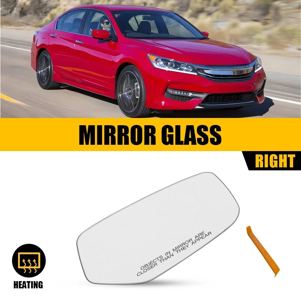 Right Passenger Side Mirror Glass w/ Backing Plate for Honda Accord (2013–2017)