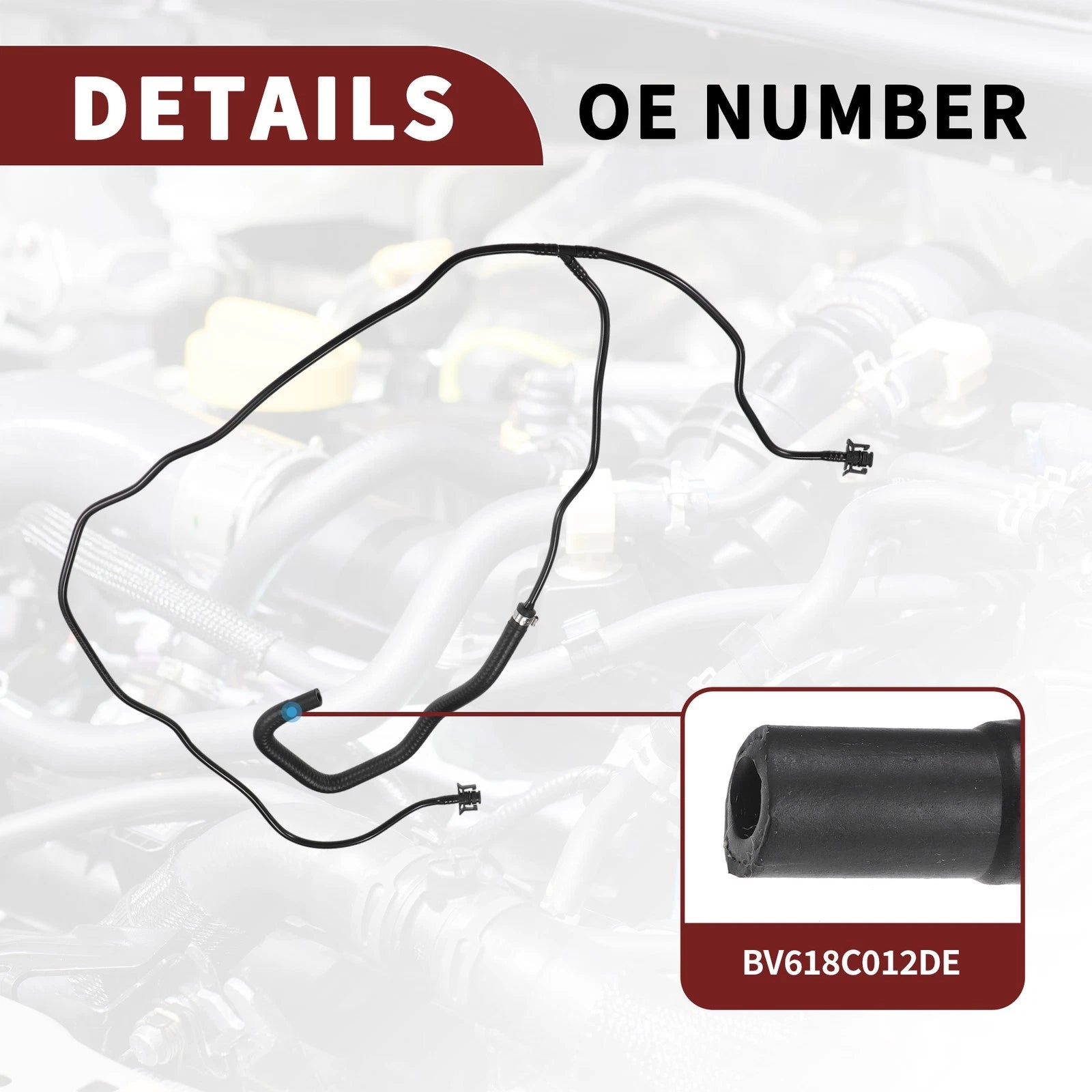 Radiator Hose for Ford Transit Connect (2013–2023) No.BV618C012DE | Black