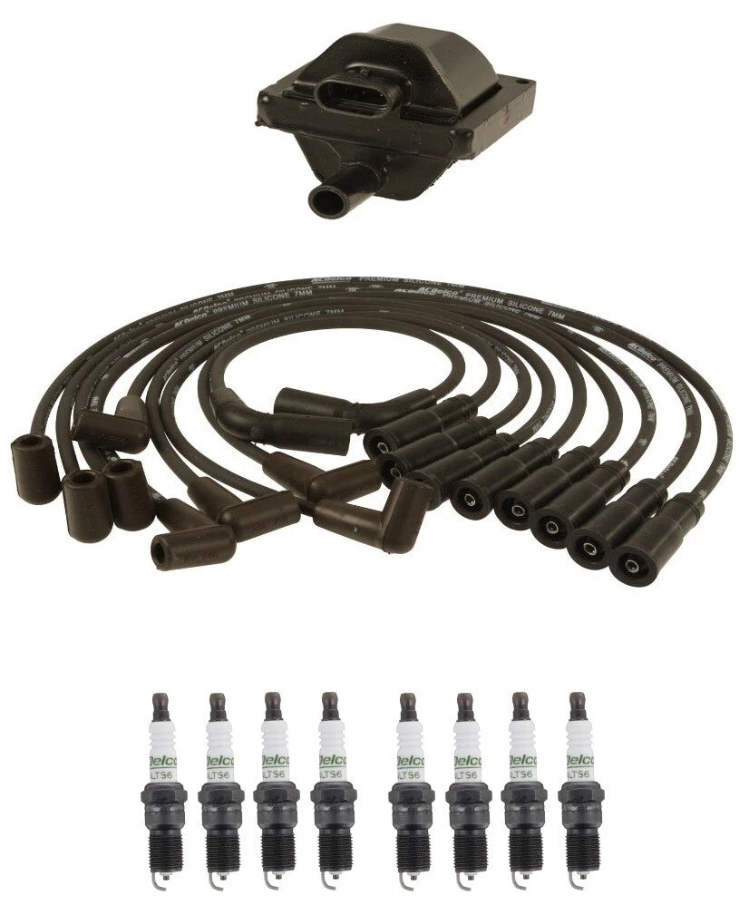 Ignition Wires & Spark Plugs Kit for GMC Chevy Cadillac V8 (1 Coil, .060")