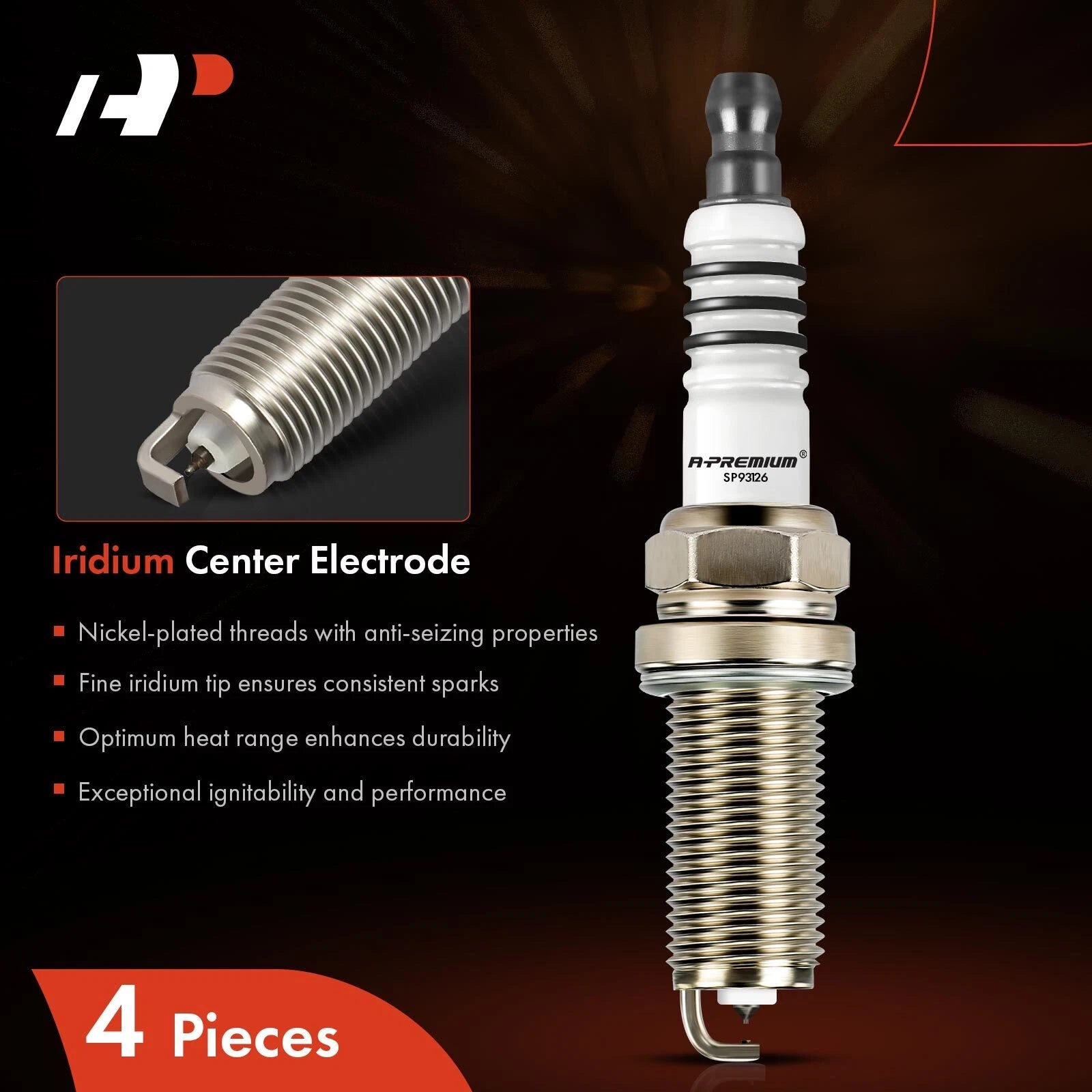 Set of 4 Iridium Platinum Spark Plugs for Hyundai Veloster (2013–2014)