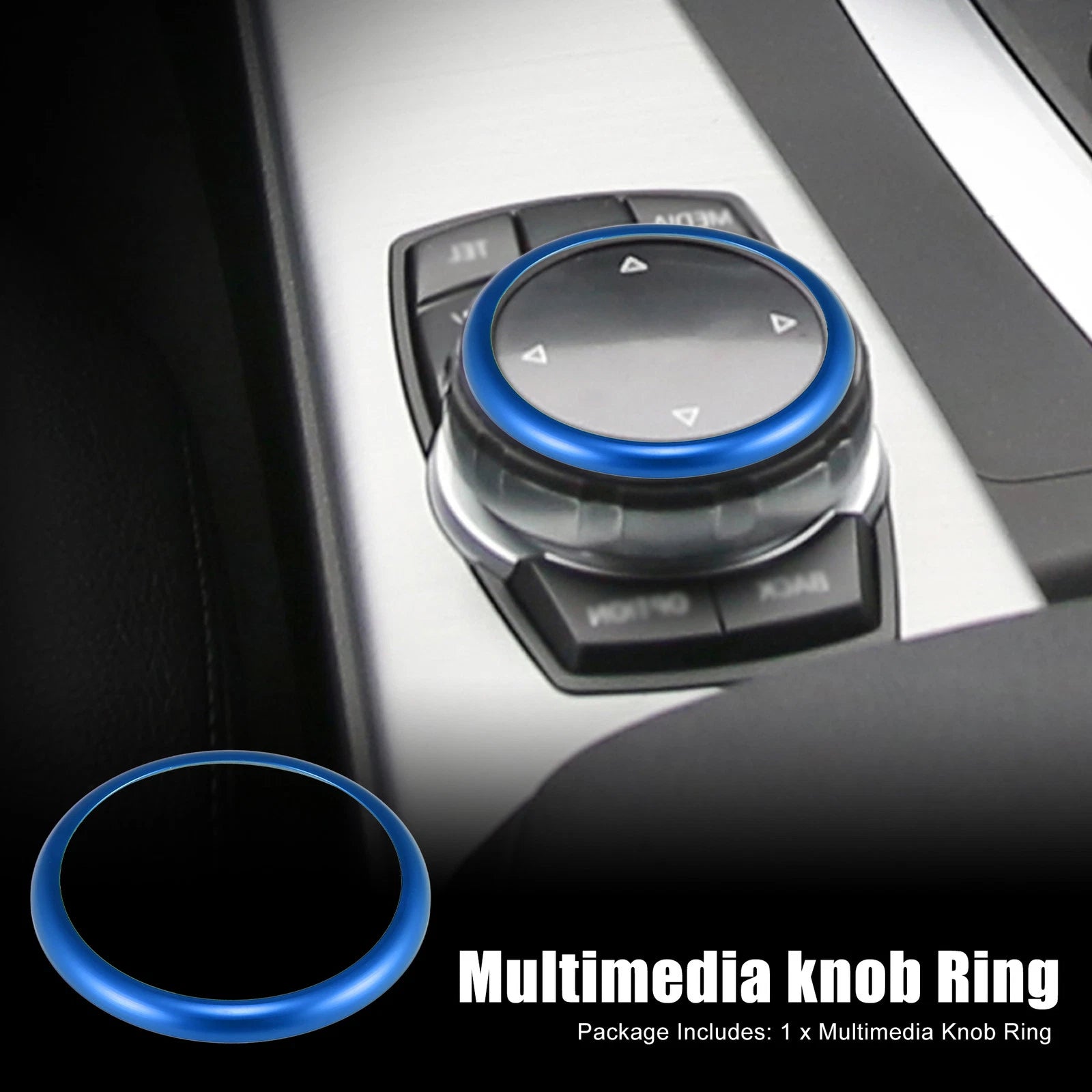 Multimedia Knob Ring Blue for BMW 1 2 3 4 5 6 7 Series X2 X3 X4 (1)