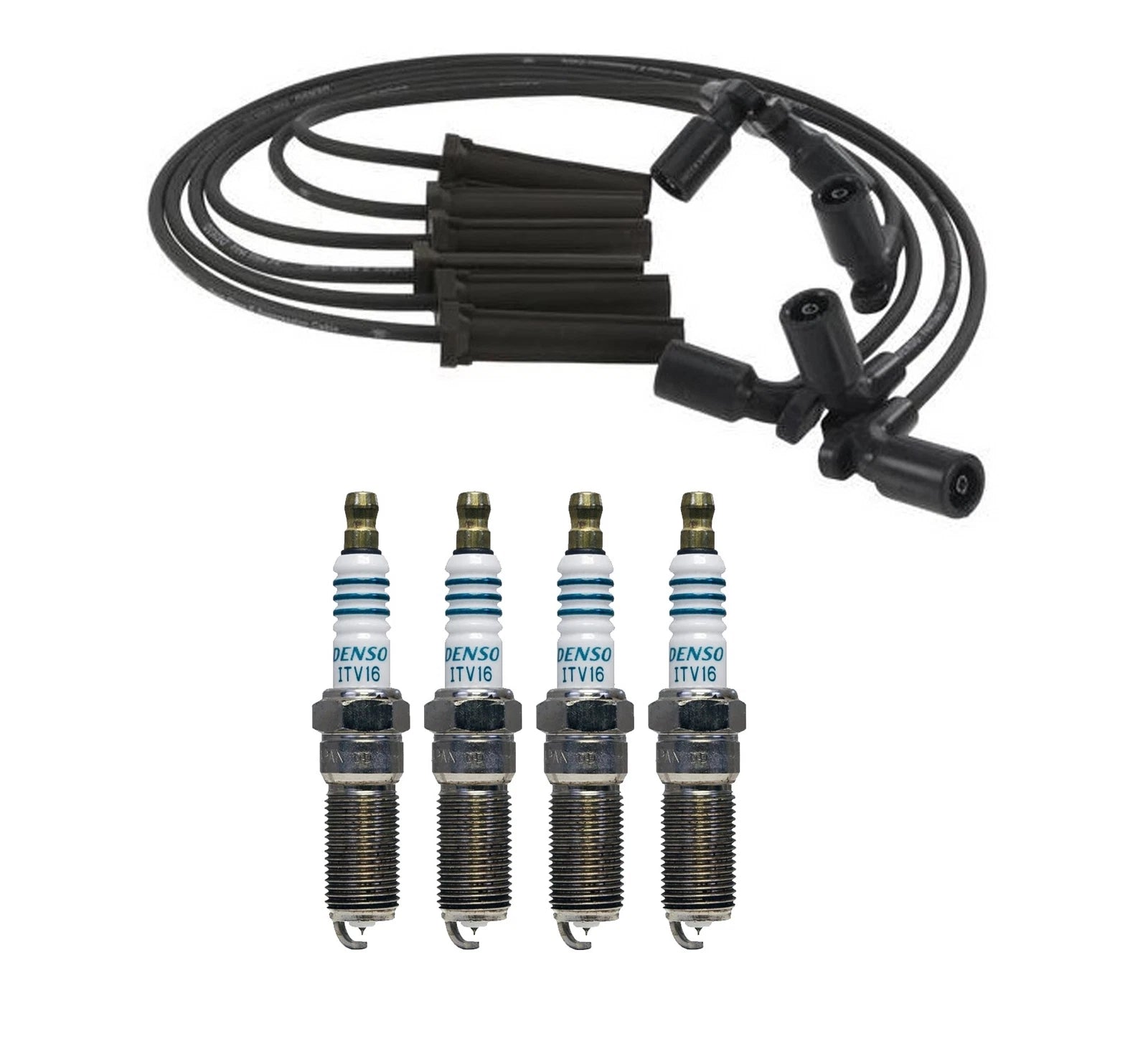 Denso 8mm Iridium Power Spark Plug Wire Set for Ford Mazda Mercury L4