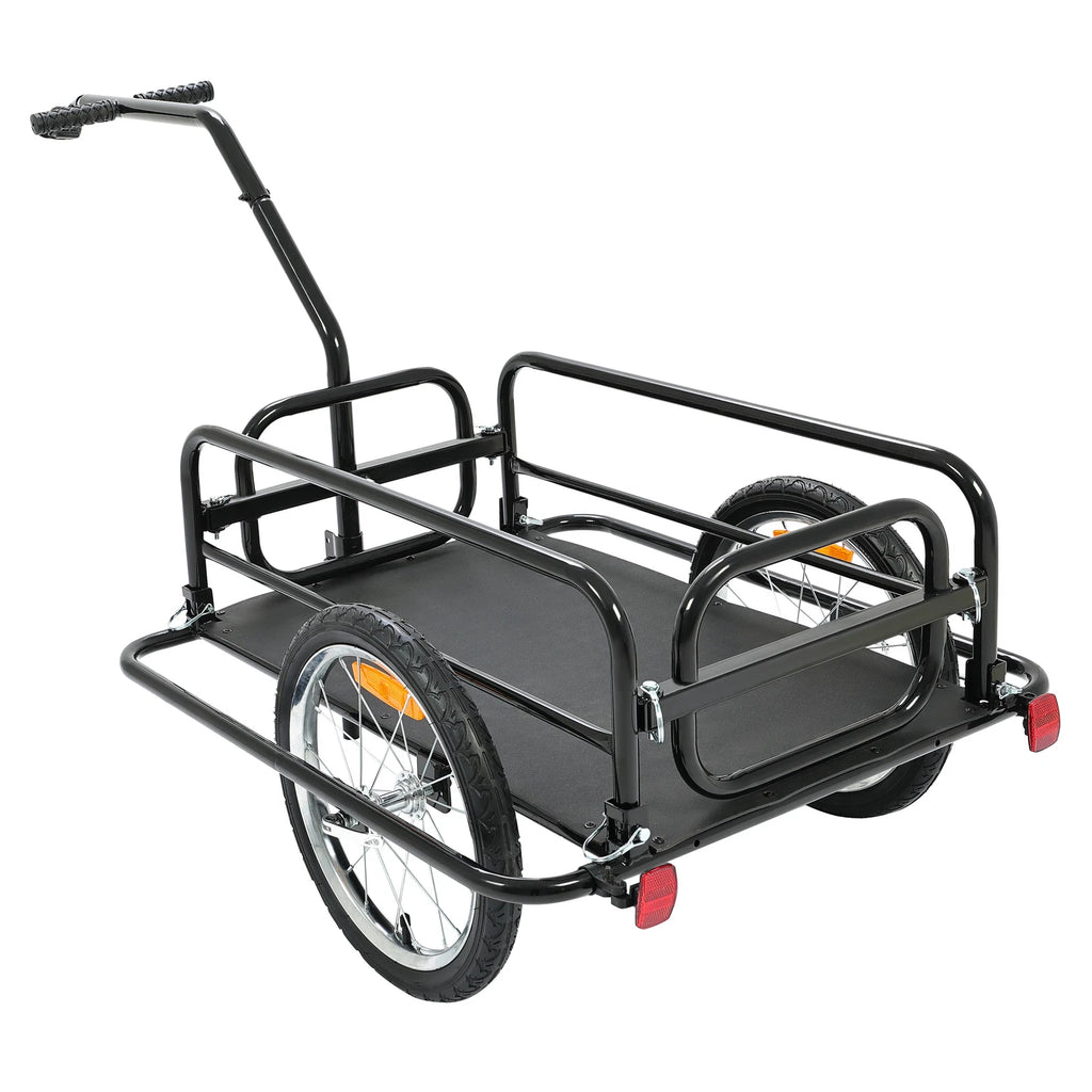 180LBS Universal Black Steel Bike Frame Cargo Trailer with Hitch