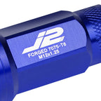 20 Pcs J2 7075 Forged Aluminum M12x1.25 Knurled Lug Nuts with Adapter Blue