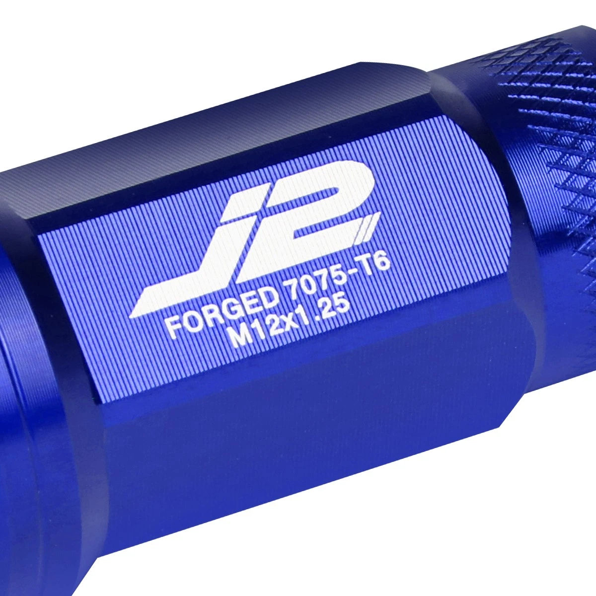 20 Pcs J2 7075 Forged Aluminum M12x1.25 Knurled Lug Nuts with Adapter Blue