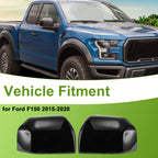 1 Pair Side Mirror Cover Caps for Ford F150 (2015–2023) Gloss Black