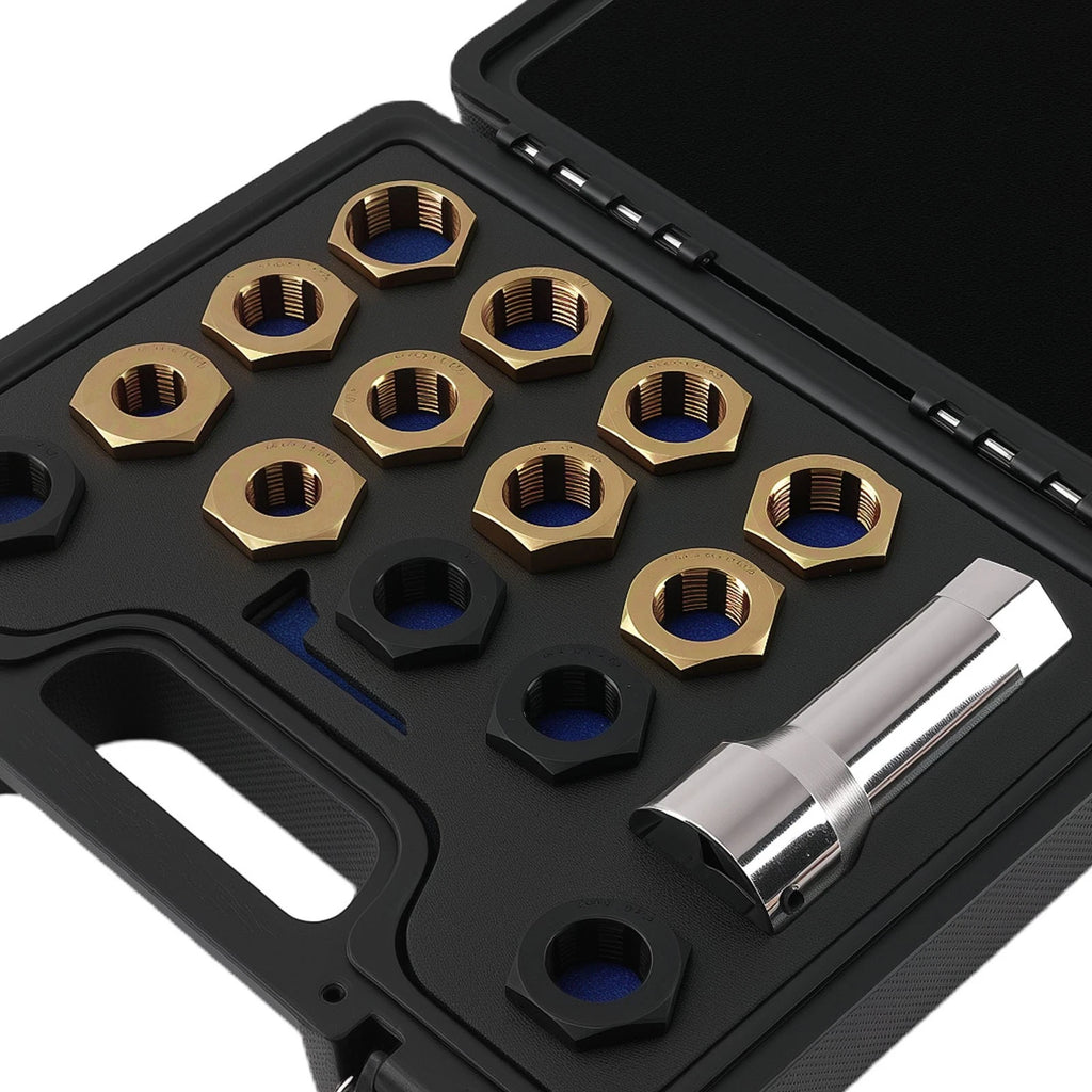 Axle Spindle Thread Restorer Set for M16–M27 SAE Metric (Repair Tool Kit)