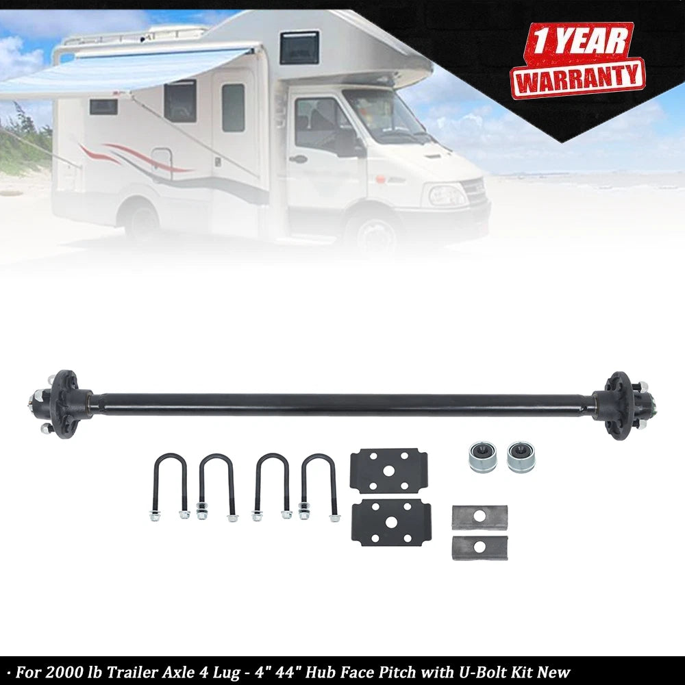 4 Lug Trailer Axle for 2000 lb Trailer (4" Hub Face Pitch)