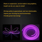 2M Purple EL Wire LED Light Strip for Universal Car Interior (US)