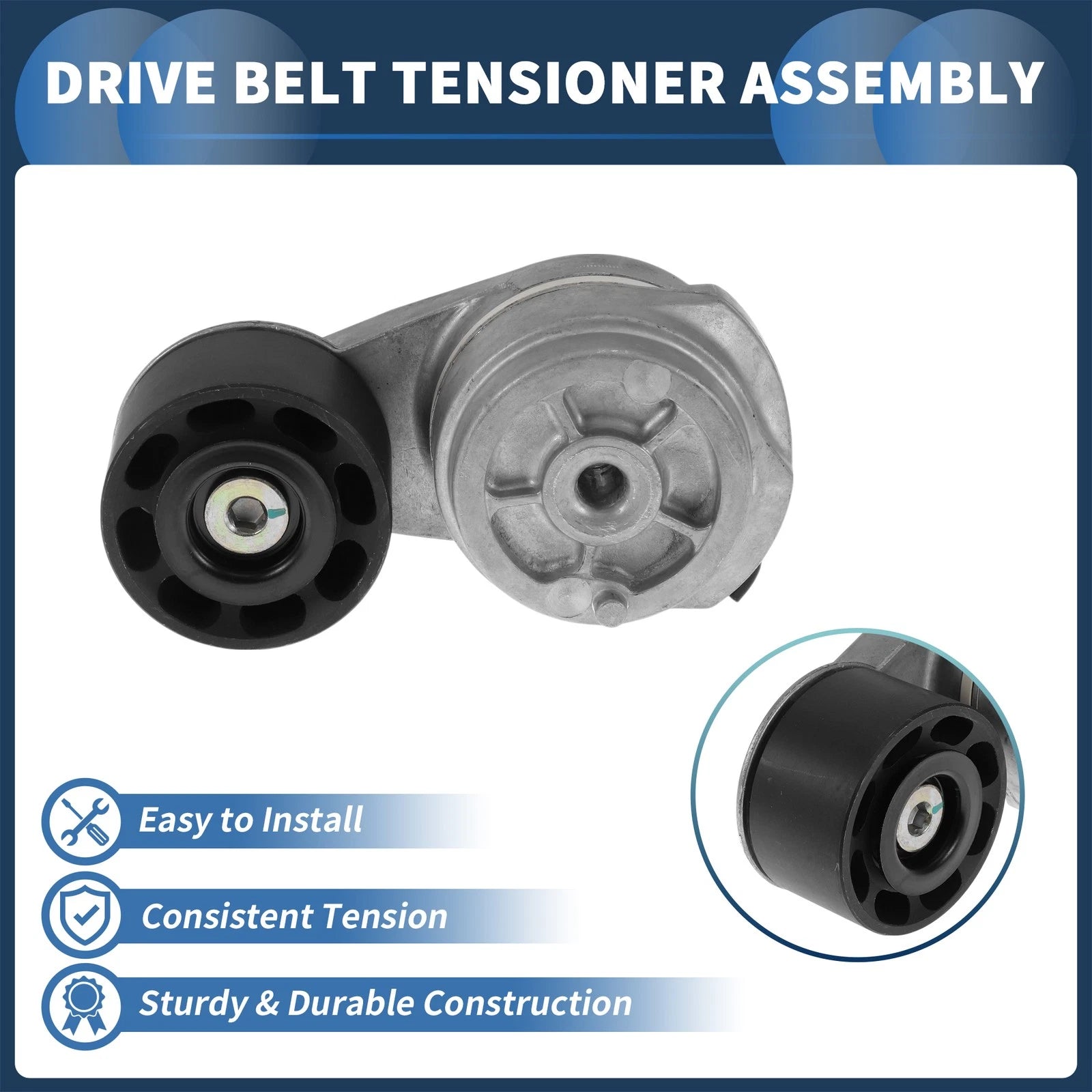 Belt Tensioner for Chevrolet C6500 Kodiak (2004–2009) No. 15170283 Metal 1 Pc