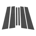 6 x Door Pillar Window Trim for BMW 1-Series (2008-2016) Carbon Fiber Pattern Black