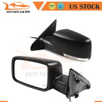Set of 2 Power Heated Signal Black Exterior Mirrors for Dodge Ram (2009–2015)