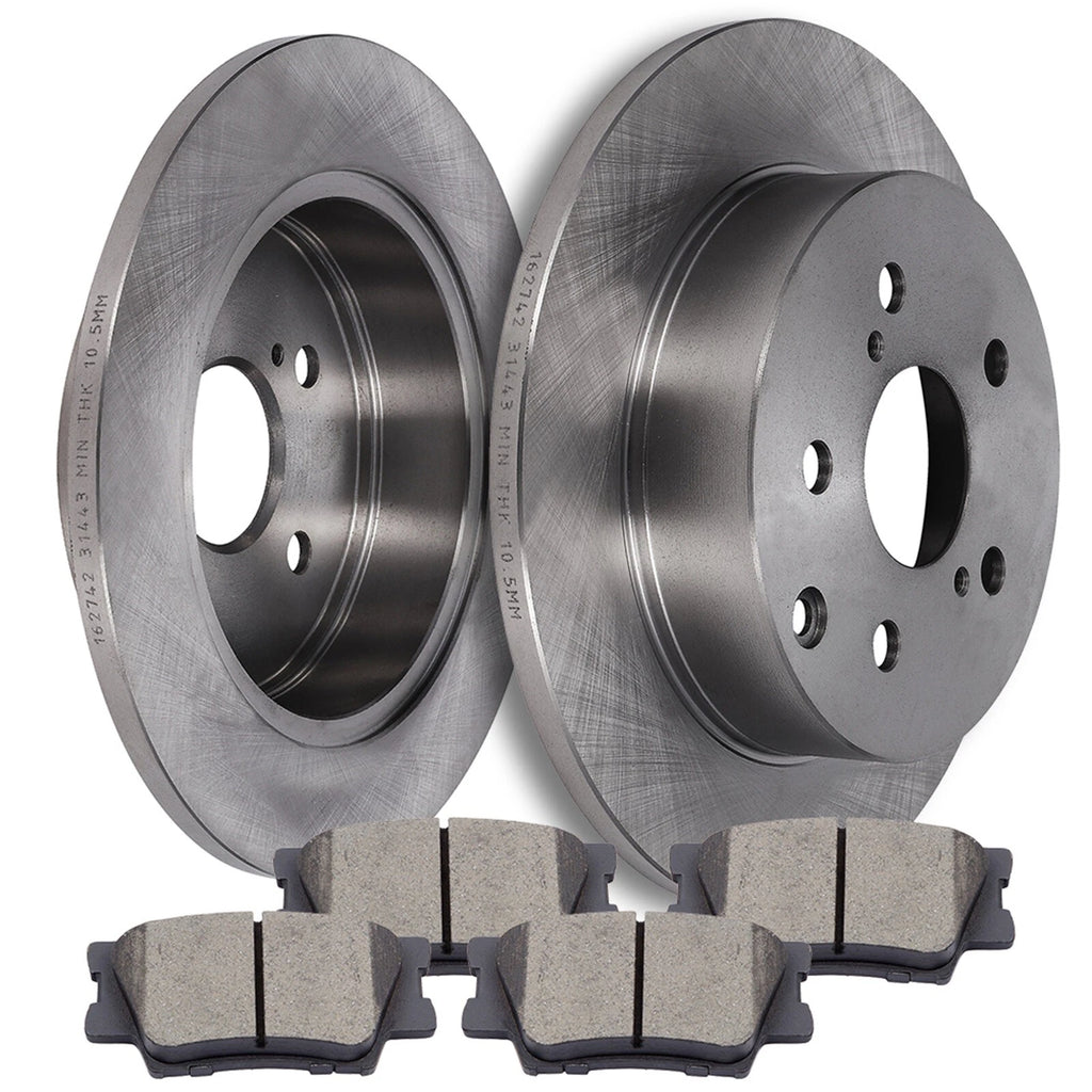Rear Drilled Disc Rotors Brake Pads Kit for Toyota Rav4, Lexus HS250H (2006–2018)