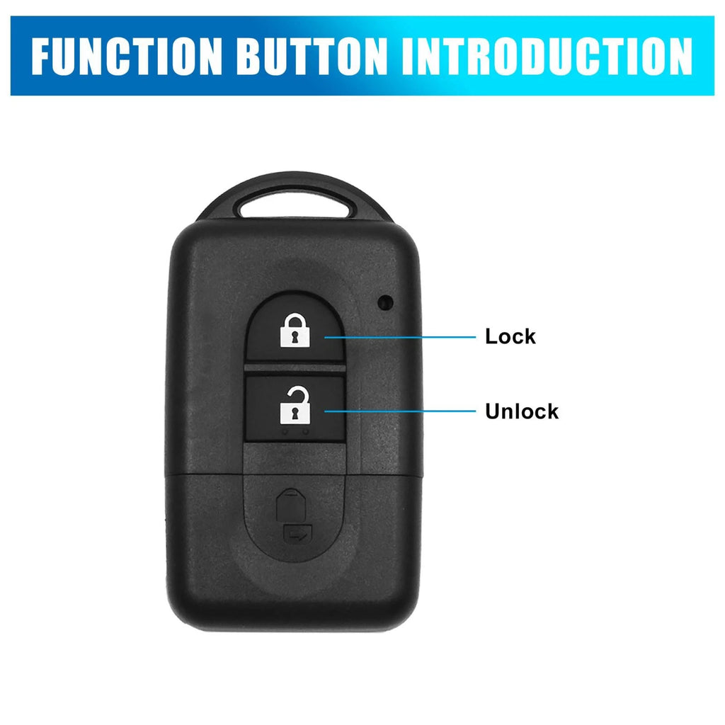 Key Fob Shell Case for Nissan Micra, Xtrail, Qashqai (2002–2023)