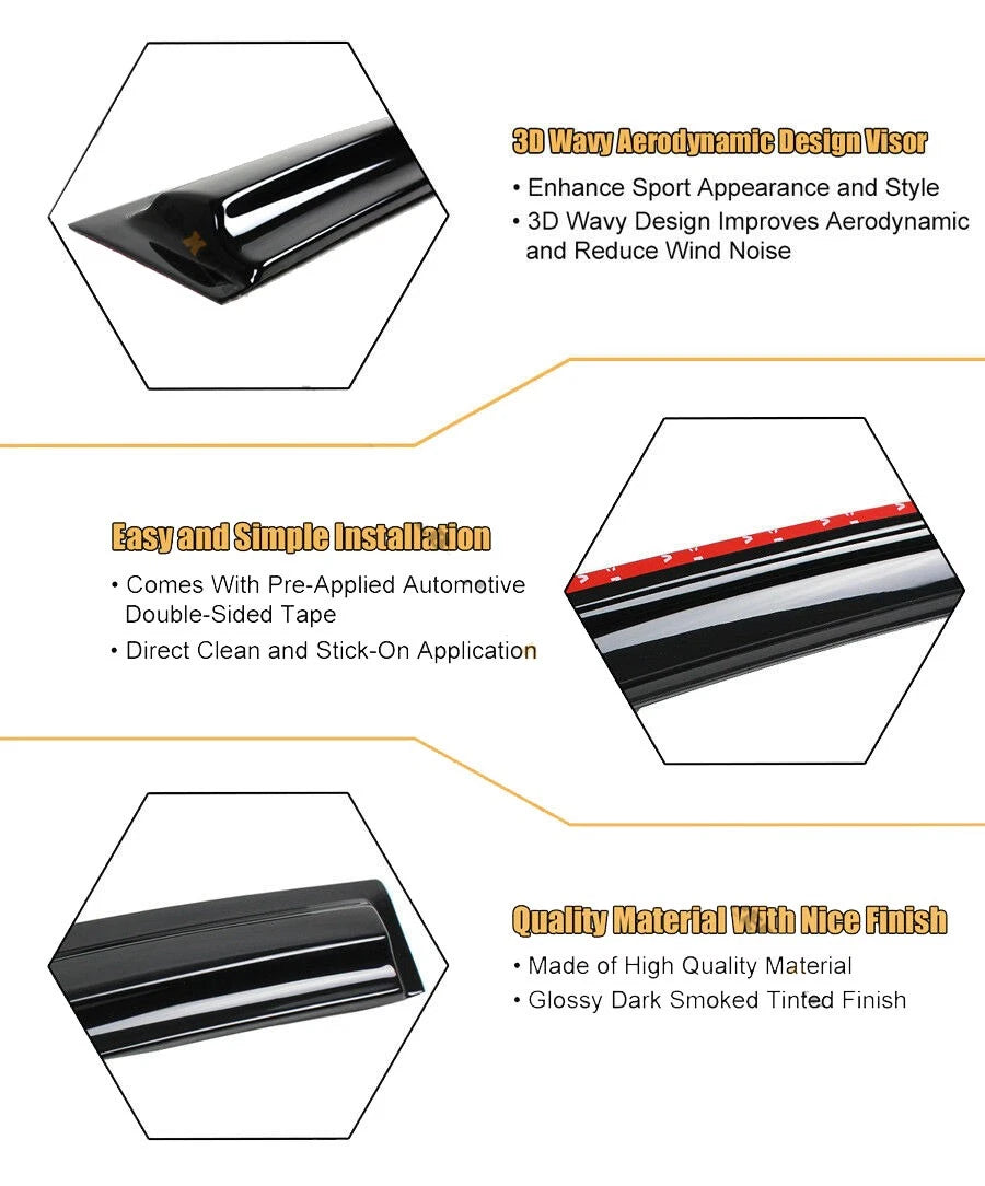 Set of 4 Window Visors for Nissan Sentra Sedan (2013–2019)