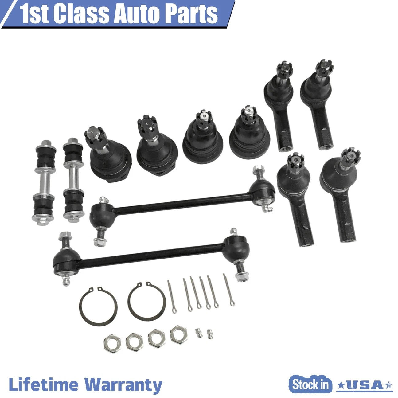 12pc Front Suspension Tie Rod Ball Joint Kit for Nissan Xterra (2000–2004)