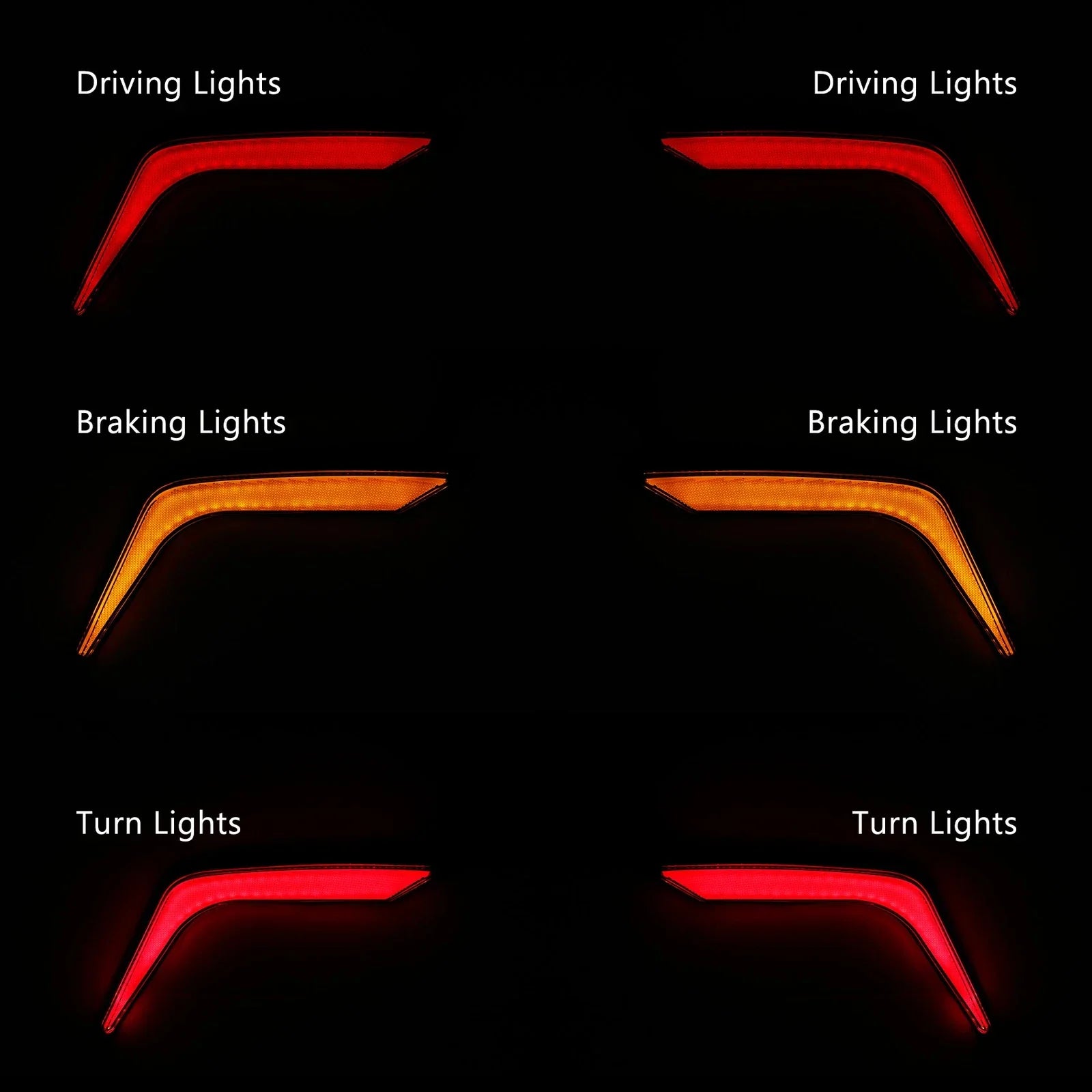 Rear Saddlebag Turn Brake Light Accents for Honda Goldwing GL1800 (2018-2025)