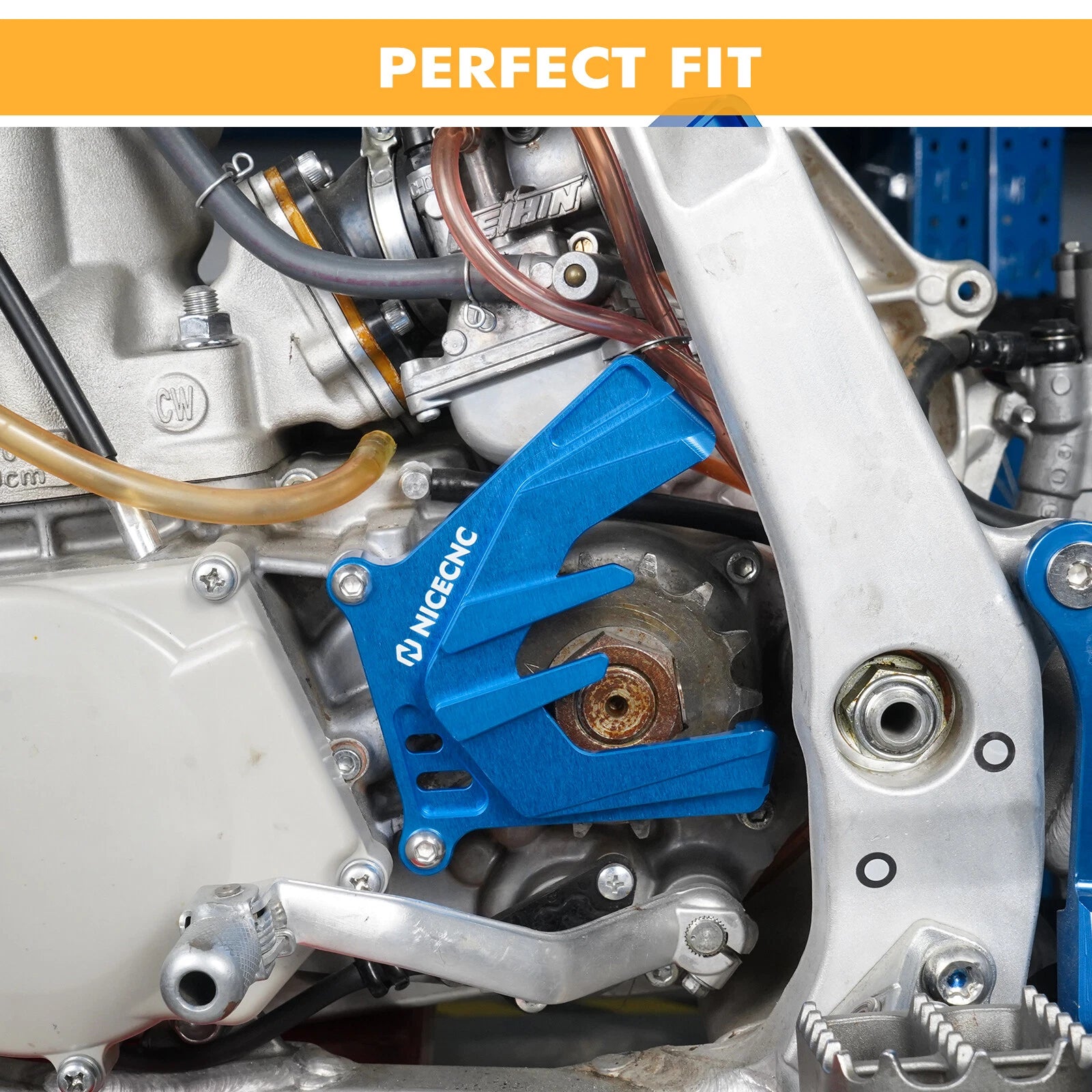NICECNC Front Sprocket Cover Case Saver Chain Guard for Yamaha YZ250 (2000–2024)