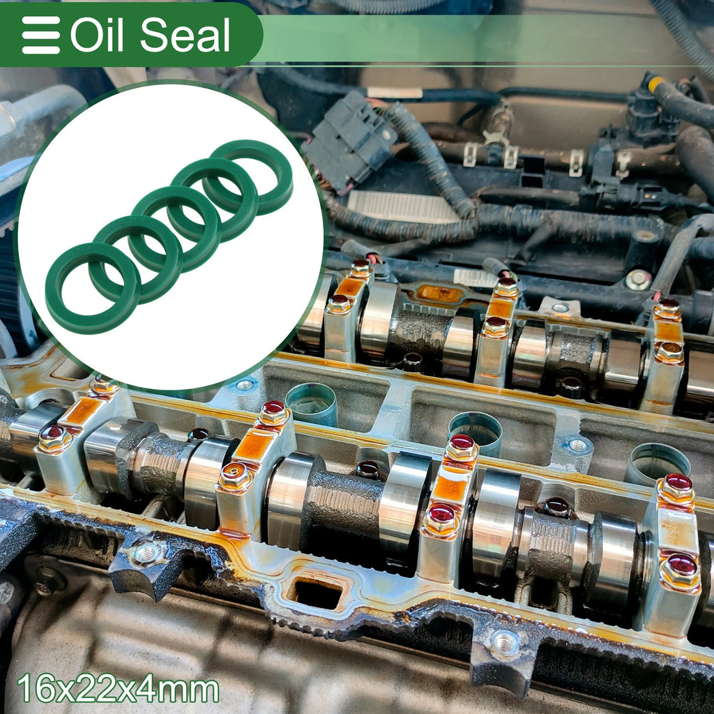 Set of 5 Oil Seal Rotary Shaft Seal 16x22x4mm High Pressure Green