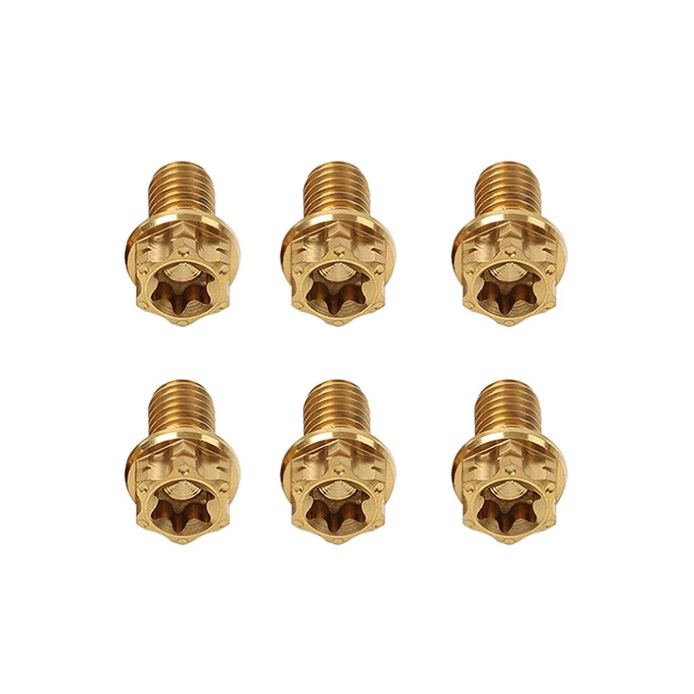 6pcs Titanium Torx Head Flange Screws M10x15mm for Motorcycle Bike