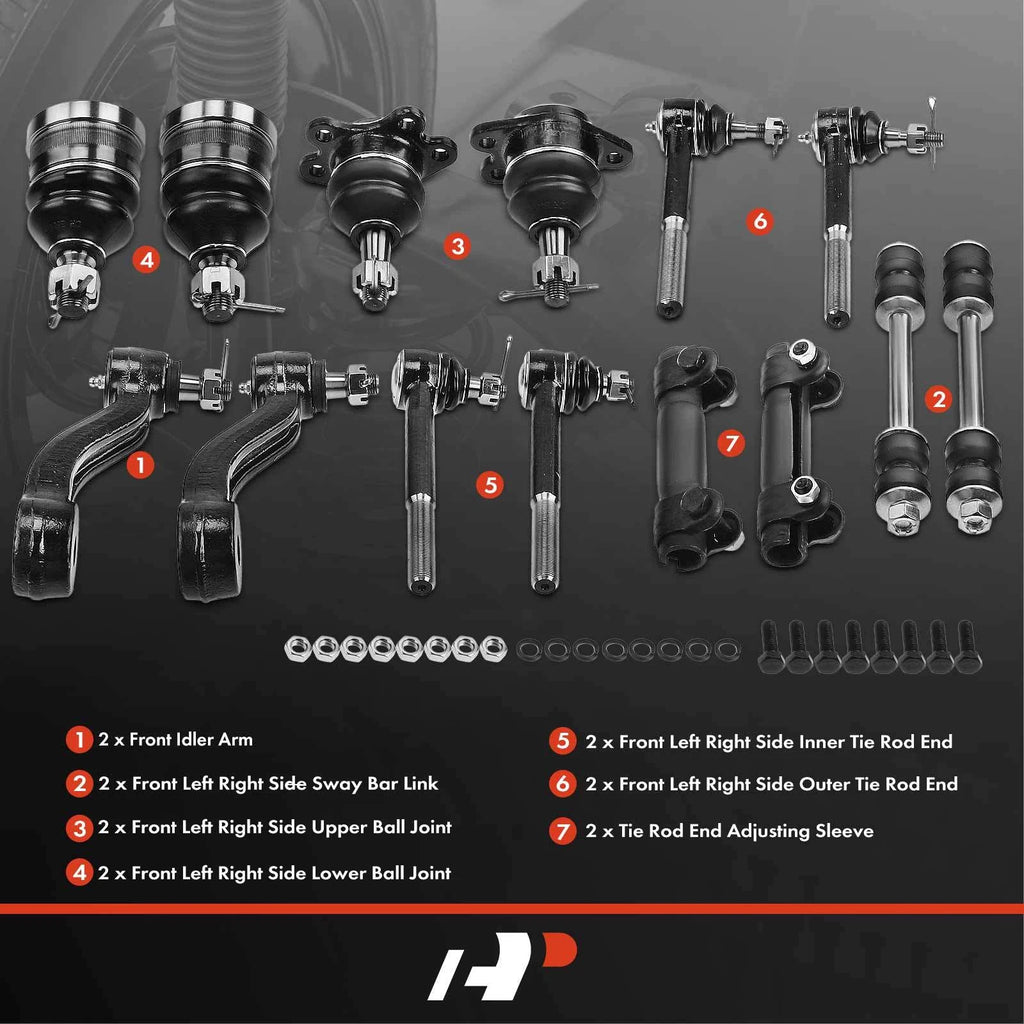 Set of 14 Front Ball Joints Sway Bar Links for Chevy Express 1500 (1996–2023)