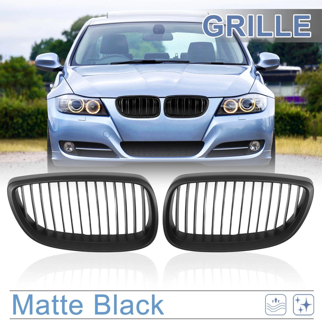 Pair Front Kidney Grille for BMW E92 (2006–2010) Matte Black