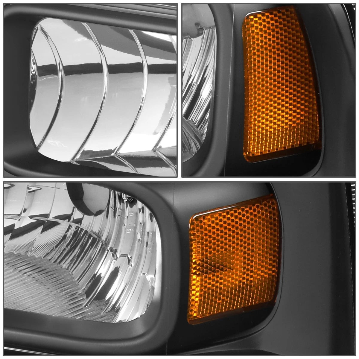 Headlight/Lamp for Ford Super Duty (2005–2007) Black Housing Amber Corner