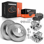 Rear Disc Brake Rotors & Pads & Caliper for Ford Mustang 