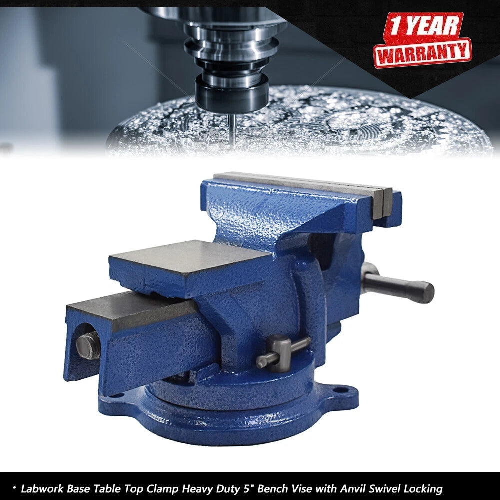 Heavy Duty 5" Bench Vise with Anvil for Workbench (Fits Most Models)