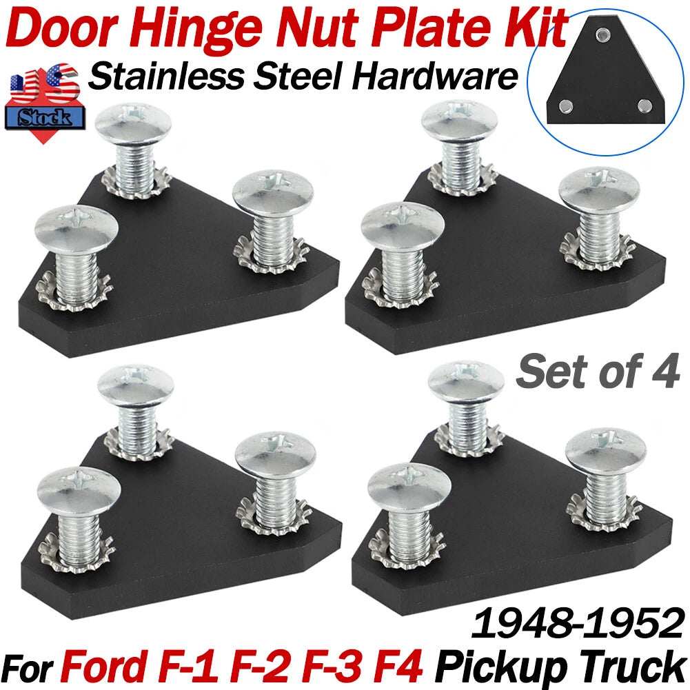Door Hinge Nut Plate Kit for Ford Pickup Truck (1948–1952)